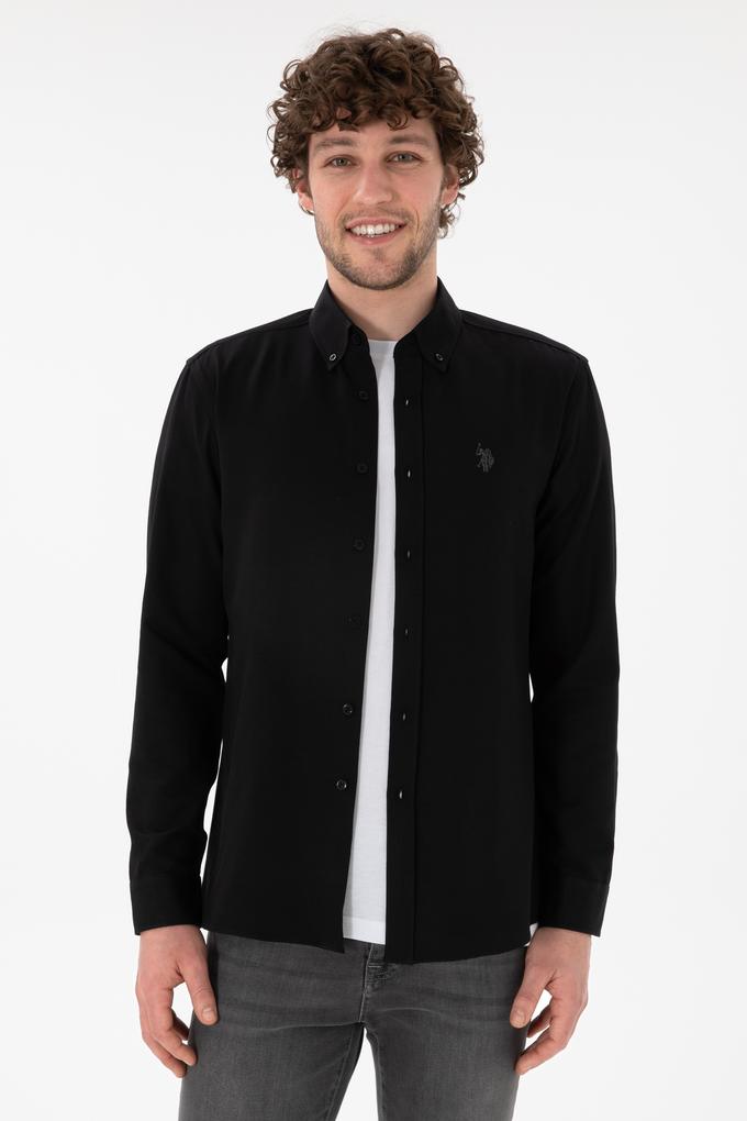 Erkek Siyah Uzun Kollu Basic Gömlek