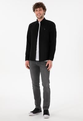 Erkek Siyah Uzun Kollu Basic Gömlek - 50306338021