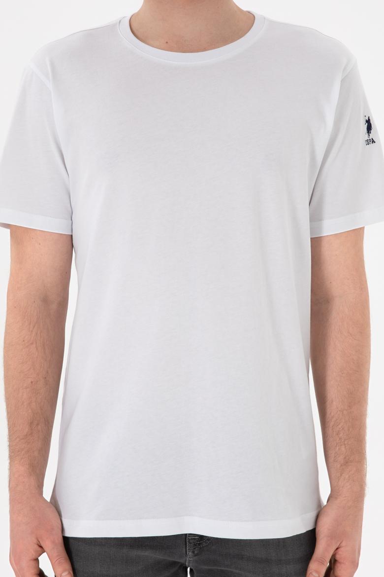 Erkek Regular Fit Bisiklet Yaka Beyaz Basic Tişört - 50305985006