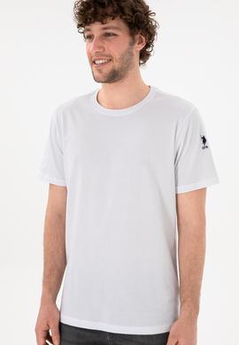 Erkek Regular Fit Bisiklet Yaka Beyaz Basic Tişört - 50305985006