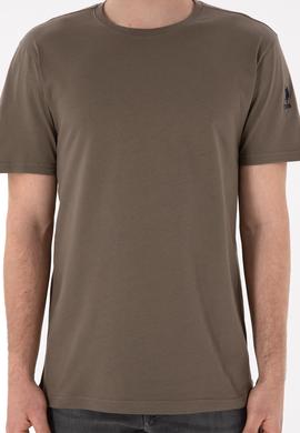 Erkek Regular Fit Bisiklet Yaka Vizon Basic Tişört - 50305985131