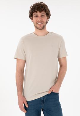 Erkek Regular Fit Bisiklet Yaka Taş Basic Tişört - 50305924050