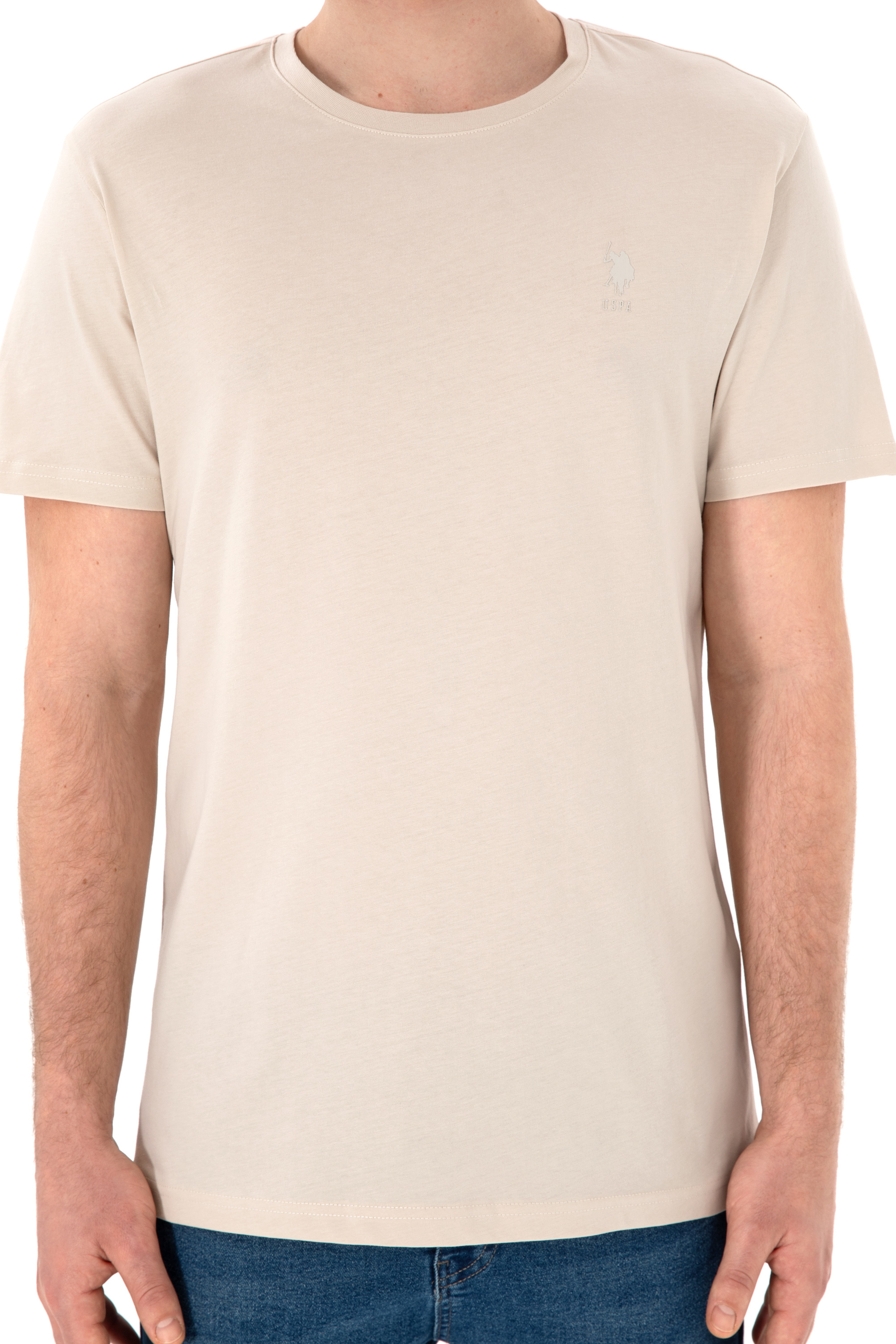 Erkek Regular Fit Bisiklet Yaka Taş Basic Tişört - Image 7