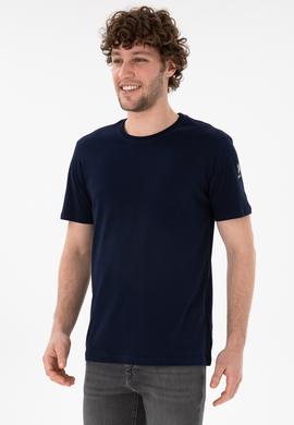 Erkek Regular Fit Bisiklet Yaka Lacivert Basic Tişört - 50305985016