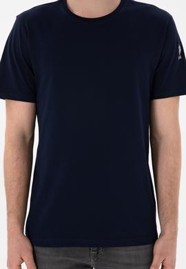 Erkek Regular Fit Bisiklet Yaka Lacivert Basic Tişört - 50305985016