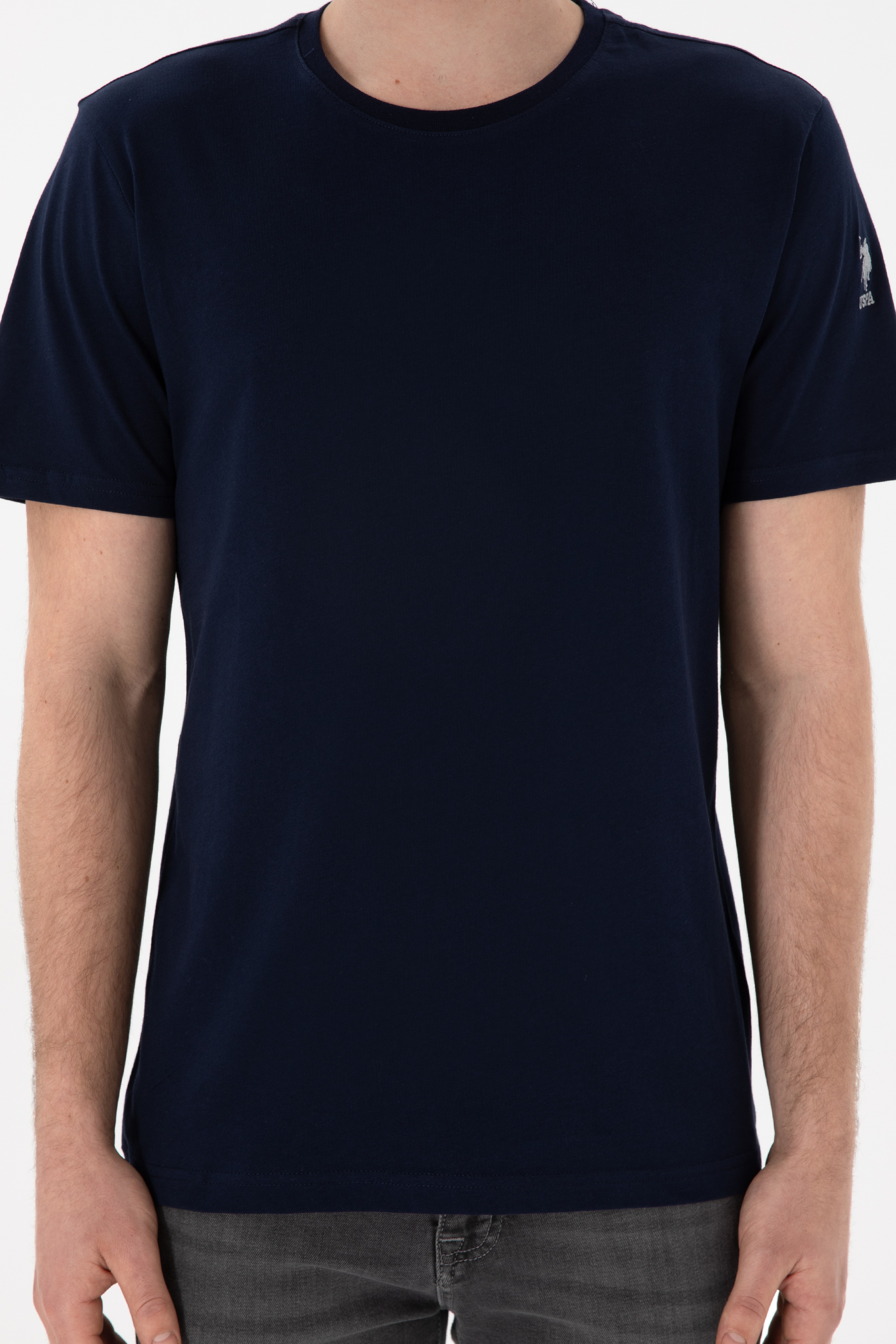 Erkek Regular Fit Bisiklet Yaka Lacivert Basic Tişört