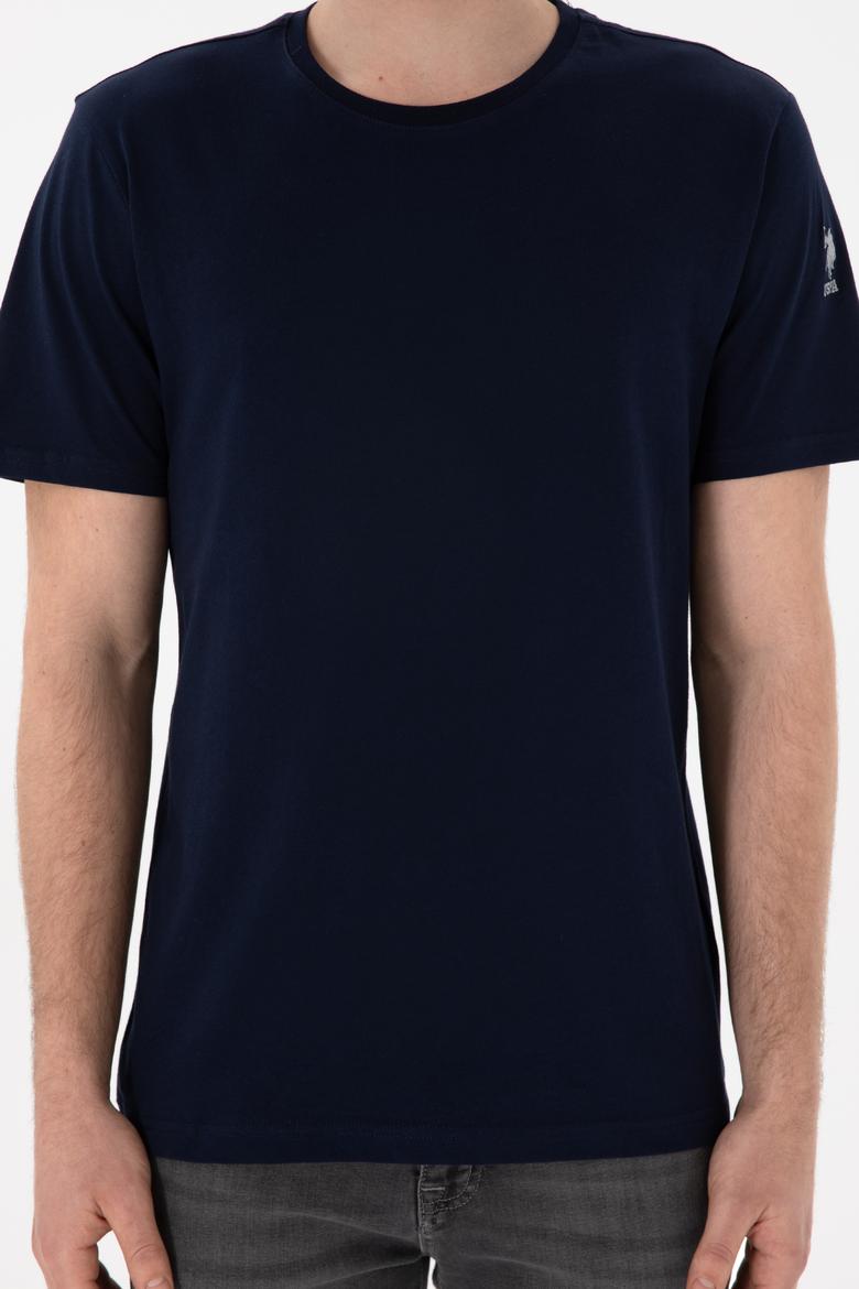 Erkek Regular Fit Bisiklet Yaka Lacivert Basic Tişört - 50305985016