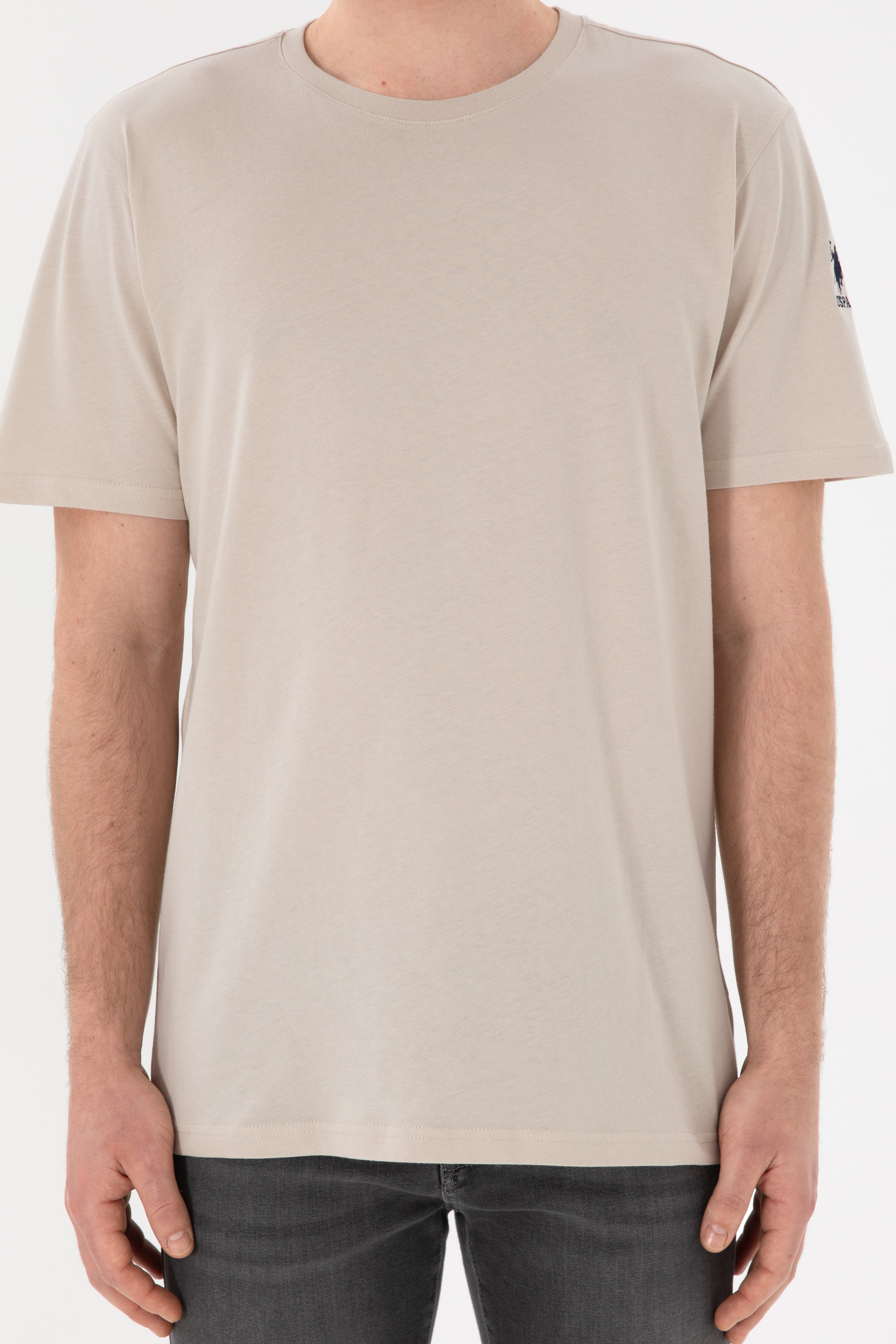 Erkek Regular Fit Bisiklet Yaka Taş Basic Tişört - Image 7