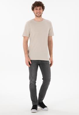 Erkek Regular Fit Bisiklet Yaka Taş Basic Tişört - 50305985051