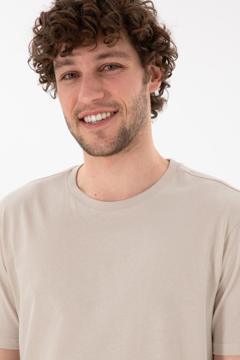 Erkek Regular Fit Bisiklet Yaka Taş Basic Tişört - 50305985051