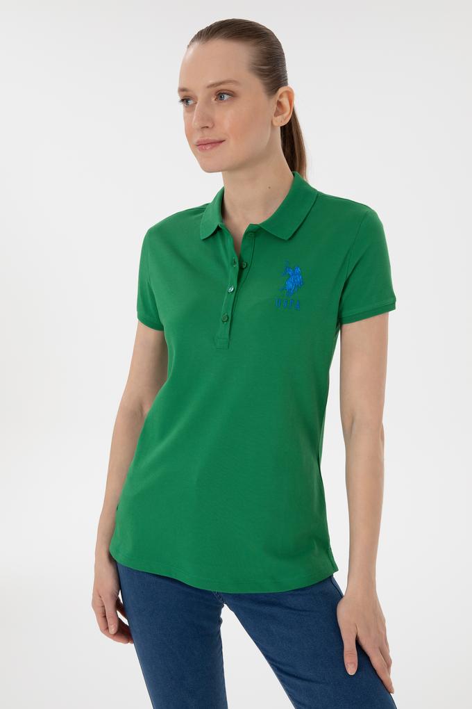 Kadın Yeşil Basic Polo Yaka Tişört