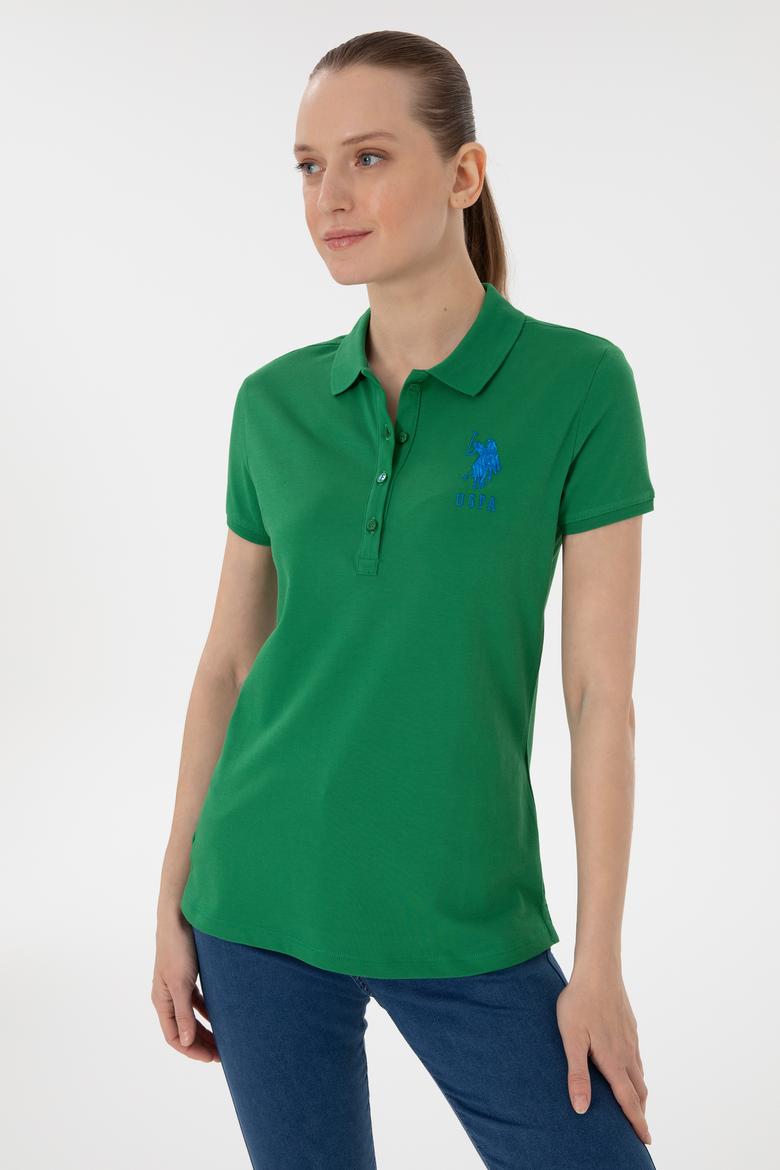 Kadın Yeşil Basic Polo Yaka Tişört