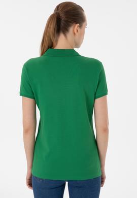 Kadın Yeşil Basic Polo Yaka Tişört - 50280063053