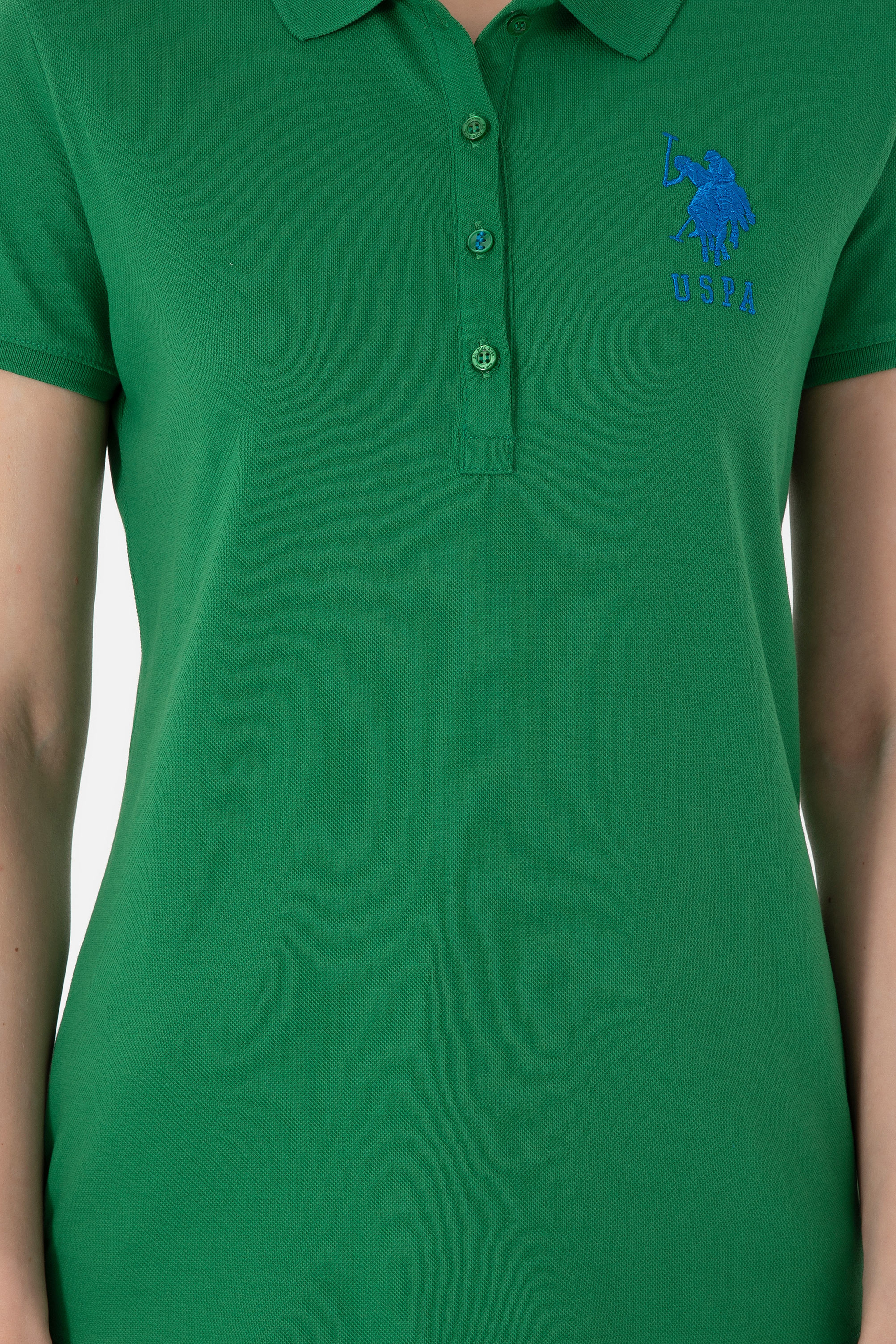 Kadın Yeşil Basic Polo Yaka Tişört