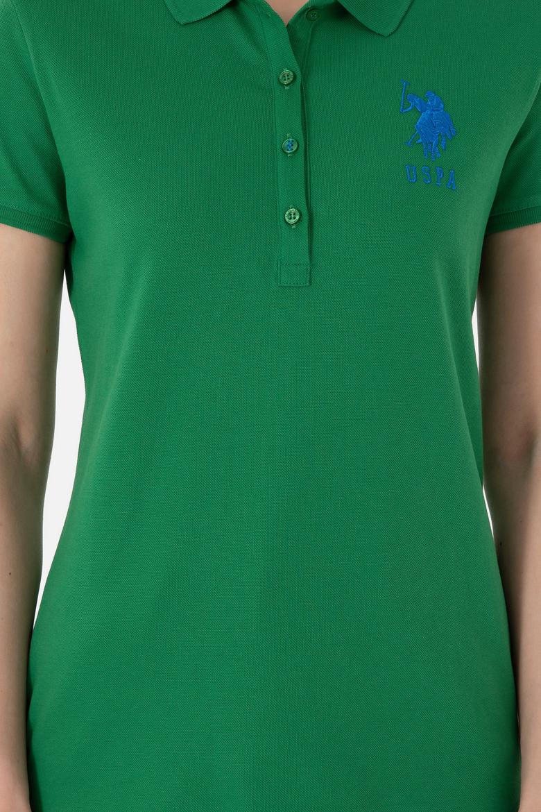 Kadın Yeşil Basic Polo Yaka Tişört - 50280063053