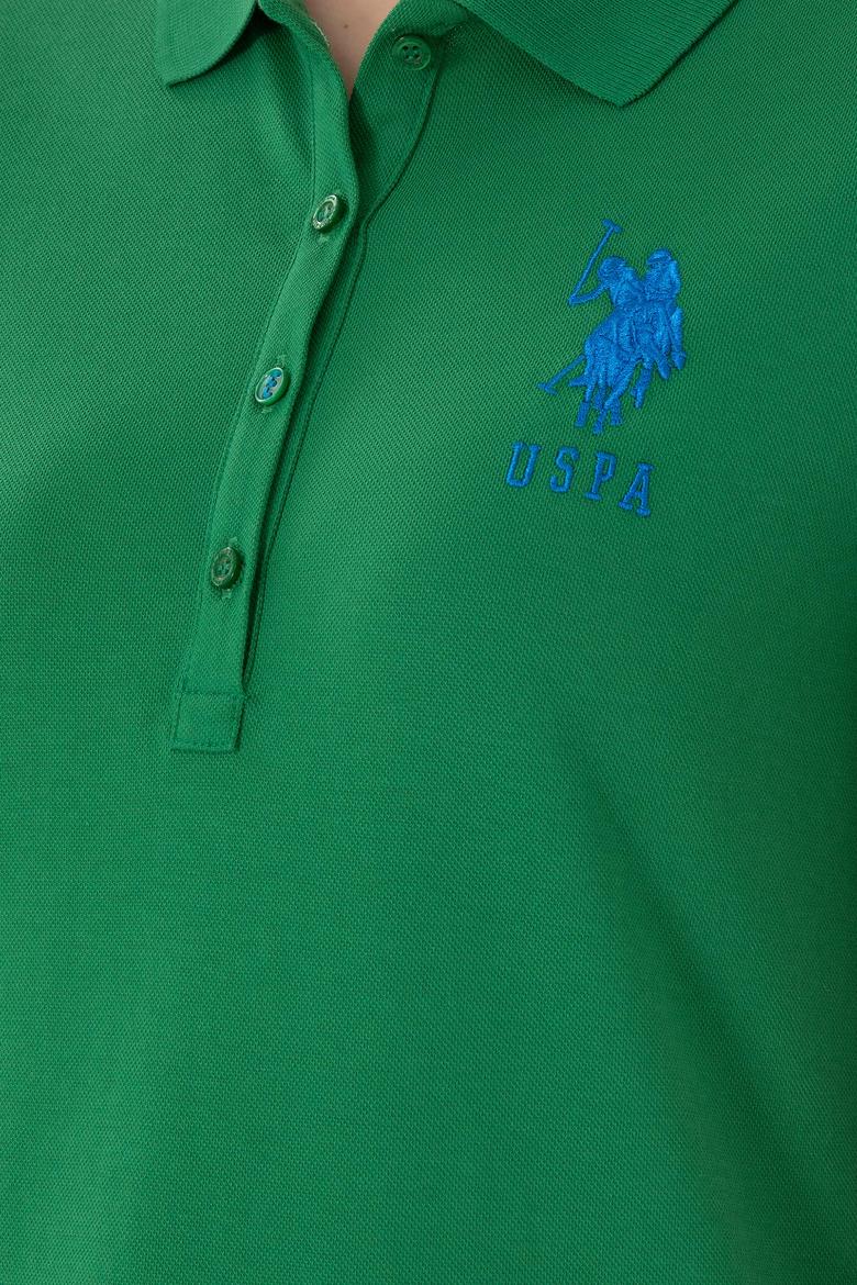 Kadın Yeşil Basic Polo Yaka Tişört - 50280063053