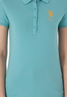 Kadın Mint Basic Polo Yaka Tişört - 50280071037