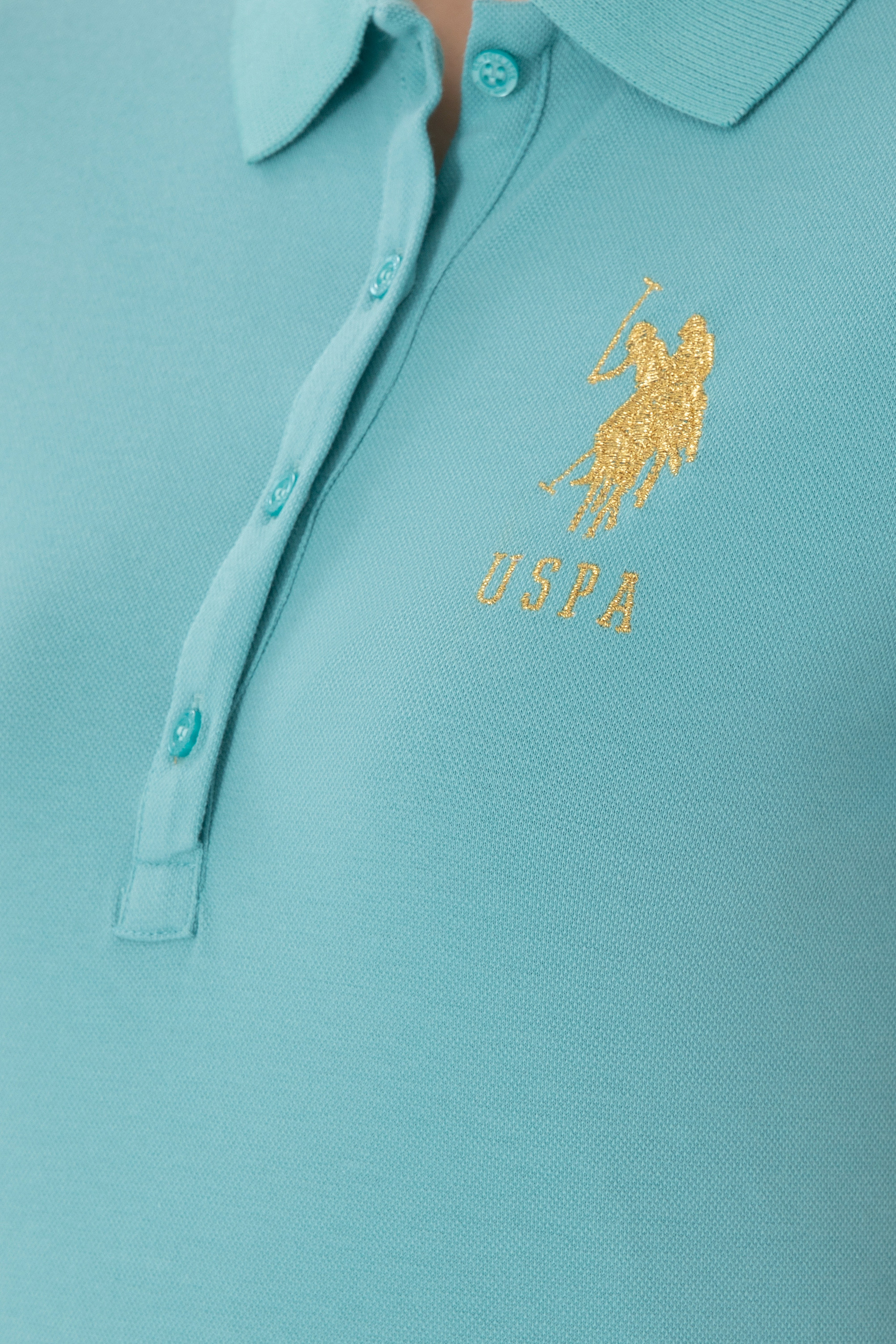 Kadın Mint Basic Polo Yaka Tişört