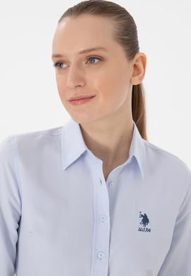 Kadın Açık Mavi Uzun Kollu Basic Gömlek - 50298095012