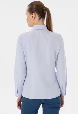 Kadın Açık Mavi Uzun Kollu Basic Gömlek - 50298095012