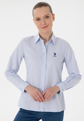 Kadın Açık Mavi Uzun Kollu Basic Gömlek - 50298095012