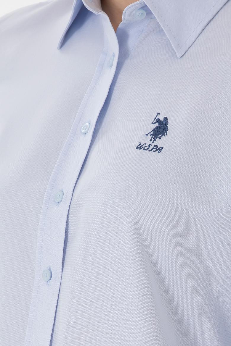 Kadın Açık Mavi Uzun Kollu Basic Gömlek - 50298095012