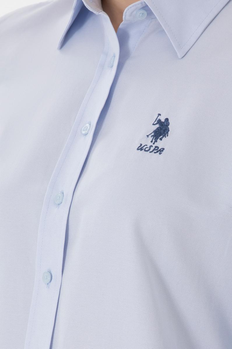 Kadın Açık Mavi Uzun Kollu Basic Gömlek