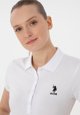 Kadın Beyaz Basic Polo Yaka Tişört - 50300896026