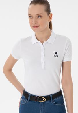 Kadın Beyaz Basic Polo Yaka Tişört - 50300896026