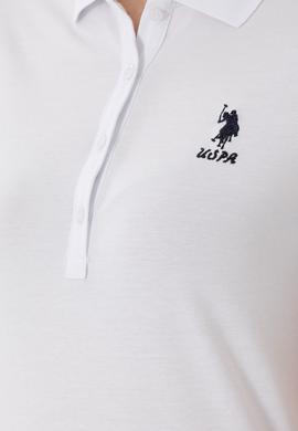 Kadın Beyaz Basic Polo Yaka Tişört - 50300896026