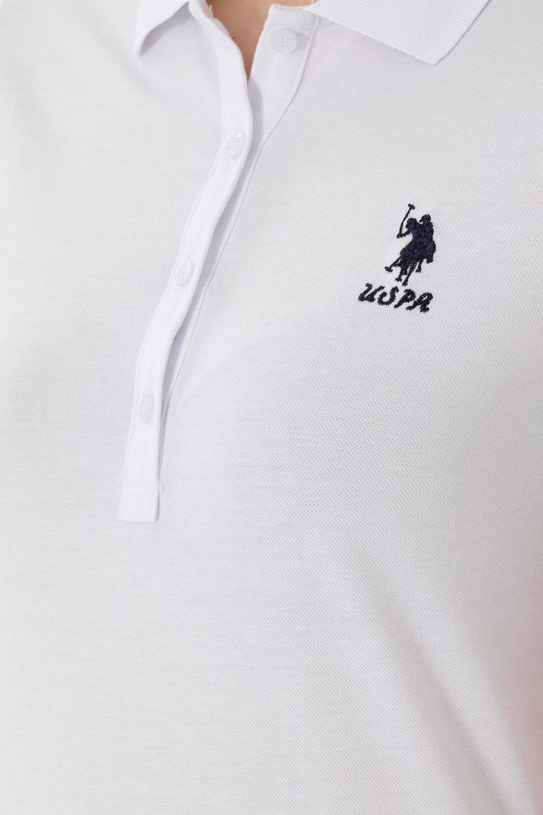 Kadın Beyaz Basic Polo Yaka Tişört - 50300896026