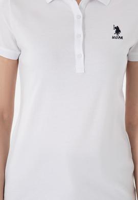 Kadın Beyaz Basic Polo Yaka Tişört - 50300896026