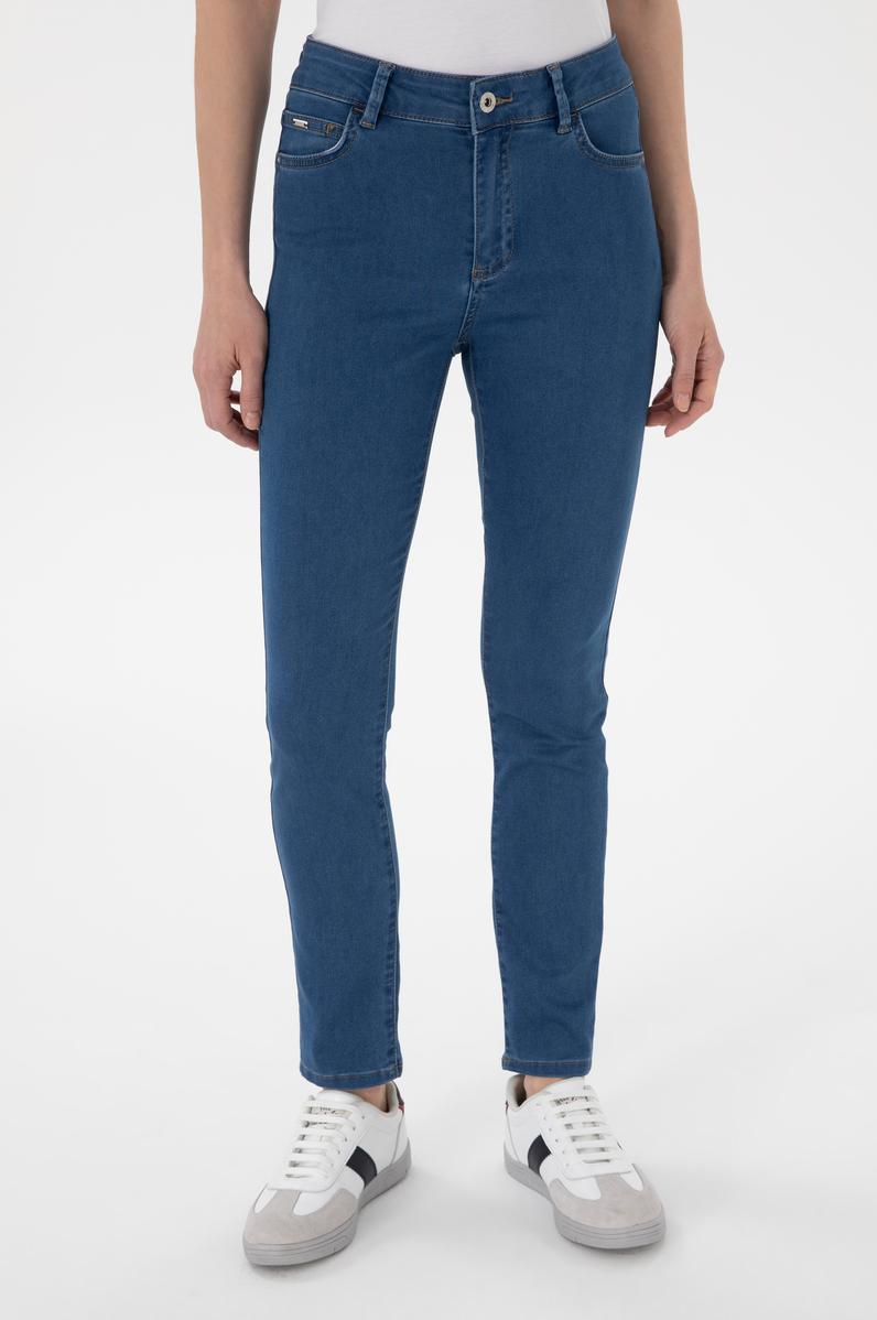Kadın Mavi Jean Toothpick Fit Pantolon