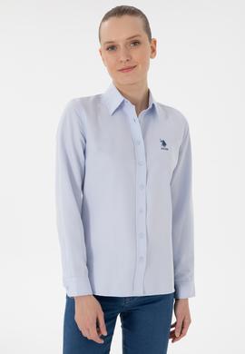 Kadın Açık Mavi Uzun Kollu Basic Gömlek - 50298095012