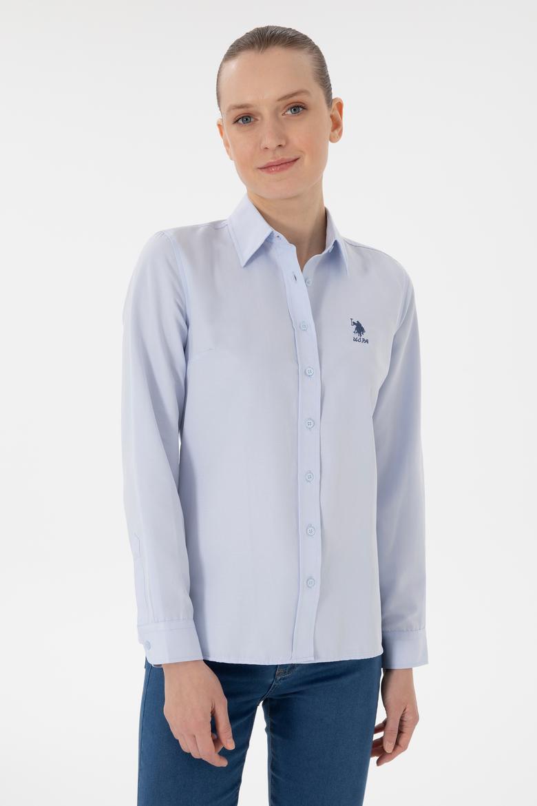 Kadın Açık Mavi Uzun Kollu Basic Gömlek