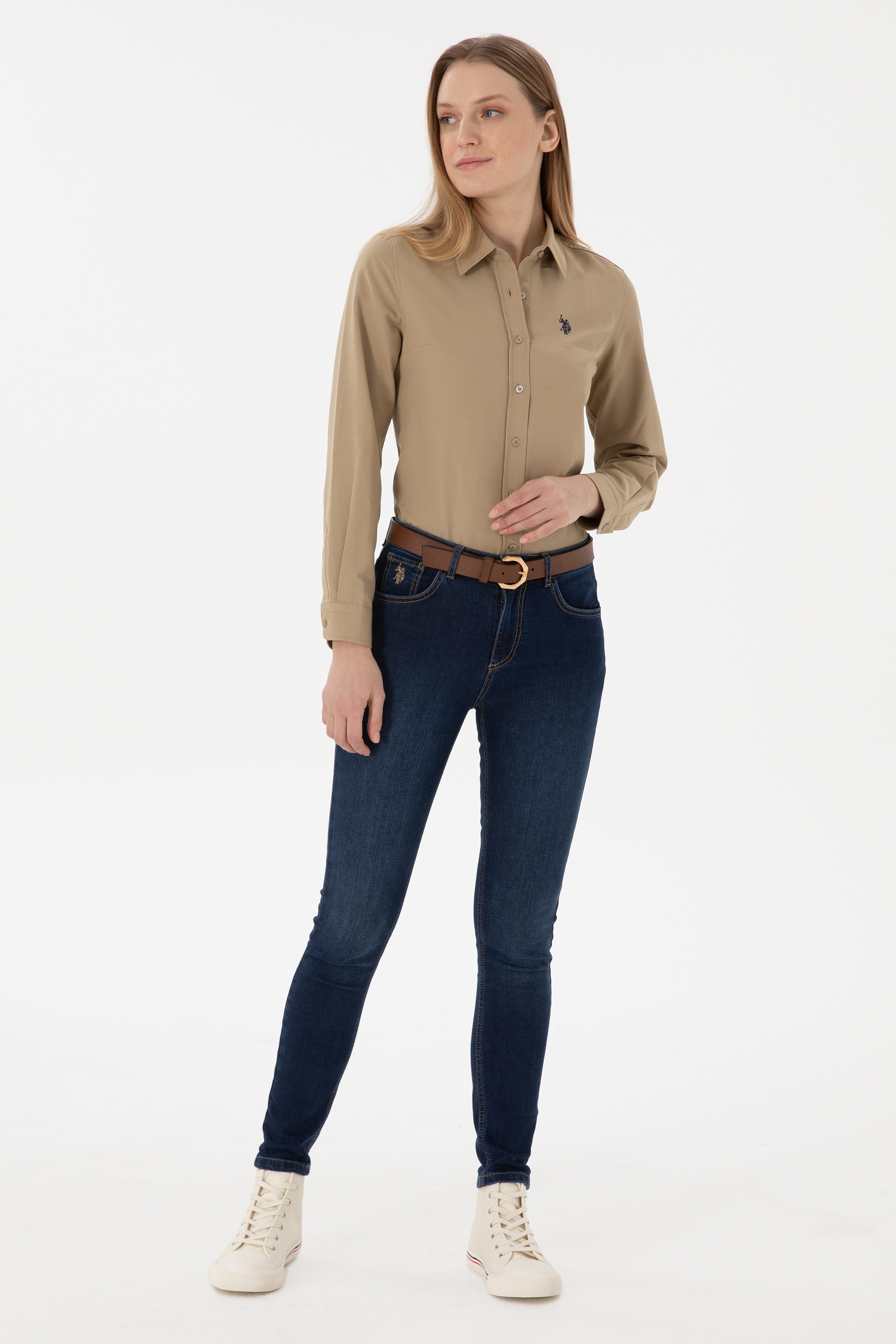 Kadın Mavi Skinny Fit Jean Pantolon - Image 3