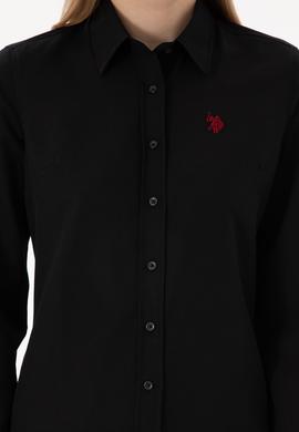 Kadın Siyah Uzun Kollu Basic Gömlek - 50288851011