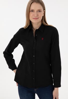 Kadın Siyah Uzun Kollu Basic Gömlek - 50288851011