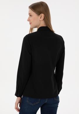 Kadın Siyah Uzun Kollu Basic Gömlek - 50288851011