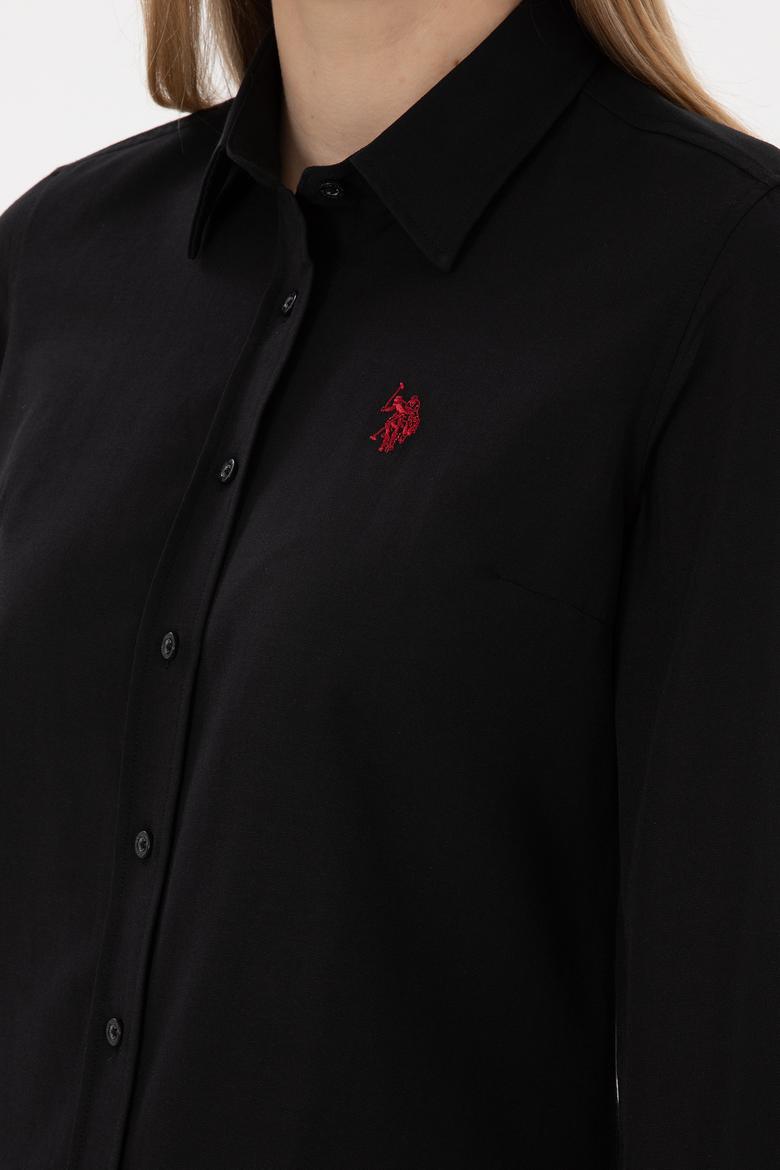 Kadın Siyah Uzun Kollu Basic Gömlek - 50288851011