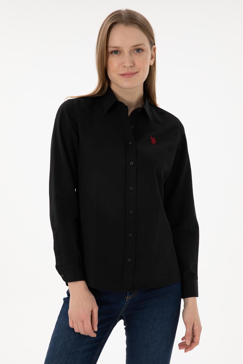 Kadın Siyah Uzun Kollu Basic Gömlek