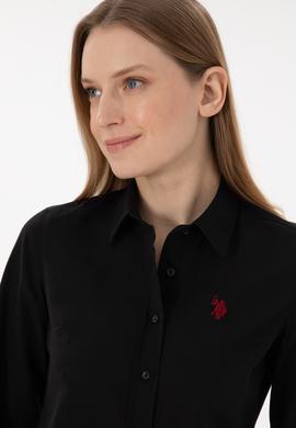 Kadın Siyah Uzun Kollu Basic Gömlek - 50288851011