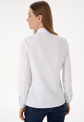 Kadın Beyaz Uzun Kollu Basic Gömlek - 50288851075