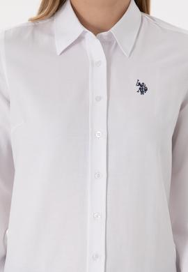 Kadın Beyaz Uzun Kollu Basic Gömlek - 50288851075