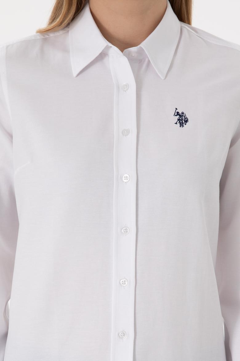 Kadın Beyaz Uzun Kollu Basic Gömlek - 50288851075