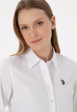 Kadın Beyaz Uzun Kollu Basic Gömlek - 50288851075