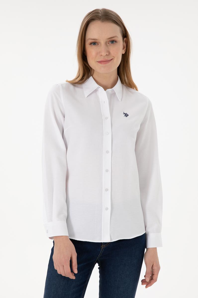 Kadın Beyaz Uzun Kollu Basic Gömlek