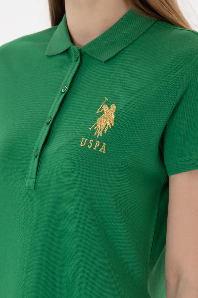 Kadın Yeşil Polo Yaka Mini Boy Örme Elbise