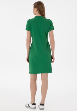 Kadın Yeşil Polo Yaka Mini Boy Örme Elbise - 50280069061