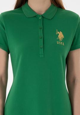 Kadın Yeşil Polo Yaka Mini Boy Örme Elbise - 50280069061